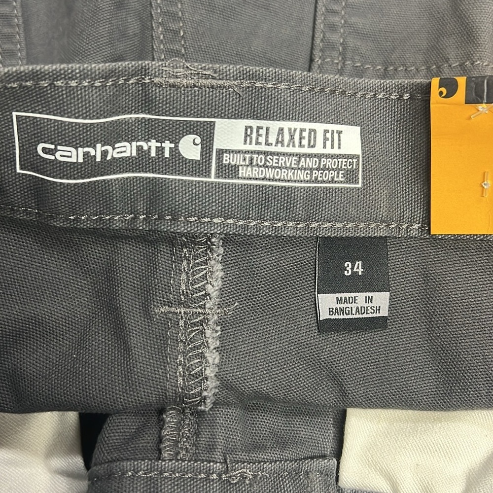Carhartt Men's Rugged Flex Relaxed Fit Canvas Work Short Size 34 Gravel NWT - Picture 6 of 8